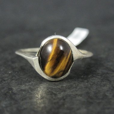 Vintage Sterling Tigers Eye Ring Size 9 NOS