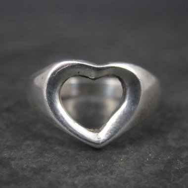 Vintage Sterling Heart Ring Size 8.25