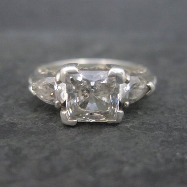 Vintage Sterling Cubic Zirconia Engagement Ring Size 6