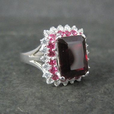 Estate Sterling Blood Red Ruby Ring Size 8