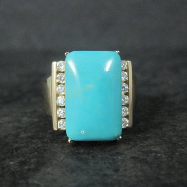 Ross Simons Vermeil Sterling Turquoise Ring Size 8