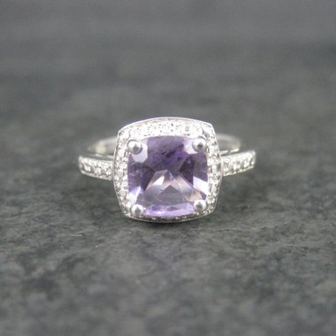 Vintage Sterling Amethyst Ring Size 7