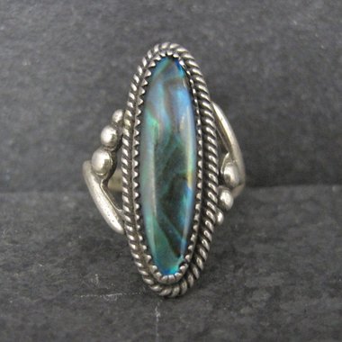 Vintage Southwestern Sterling Paua Shell Ring