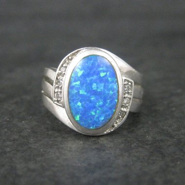 Vintage Sterling Opal Ring Size 7