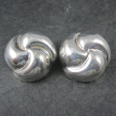 Vintage Contemporary Sterling Clip On Earrings