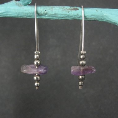 Vintage Sterling Amethyst Earrings