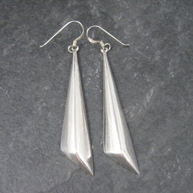 Long 90s Sterling Contemporary Modern Earrings