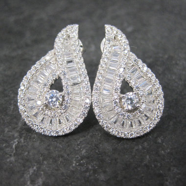 Fancy Vintage Sterling Cz Earrings