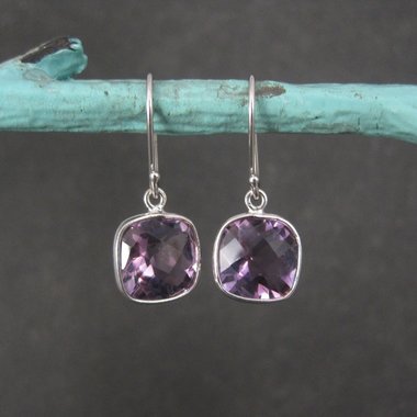 Vintage Sterling Amethyst Earrings