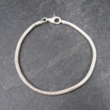 Italian Sterling 3mm Snake Chain Bracelet 7.25 Inches