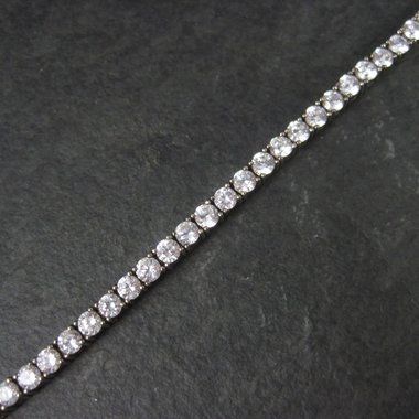 Vintage Sterling Cz Tennis Bracelet 7 Inches