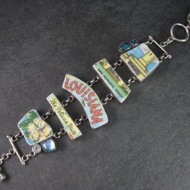 Huge Estate Designer Sterling Louisiana Bracelet