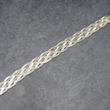 Vintage Italian Sterling Braided Bracelet 7.5 Inches