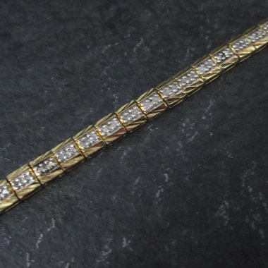 Vintage Vermeil Sterling Diamond Bracelet 7.25 Inches Ross Simons