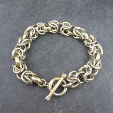 Heavy Vermeil Sterling Chainmaille Bracelet 7.5 Inches