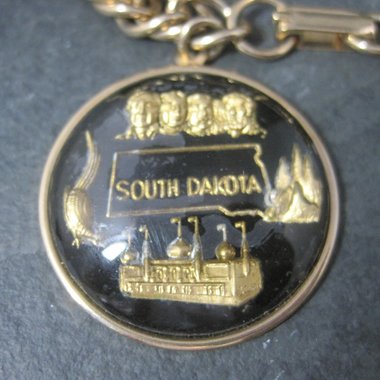 Vintage 50s South Dakota Souvenir Charm Bracelet 7 Inches
