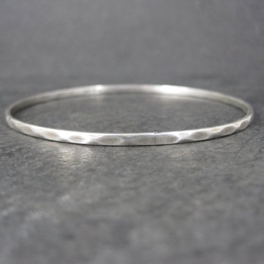 Dainty Mexican Sterling Bangle Bracelet 8 Inches
