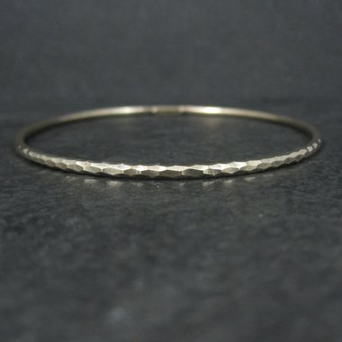 Dainty 2mm Gold Vermeil Bangle Bracelet 8 Inches