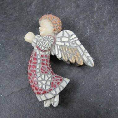 Vintage Angel Brooch Stained Glass Look