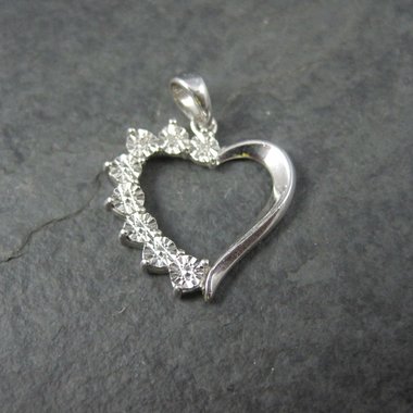 Small Sterling Diamond Illusion Heart Pendant