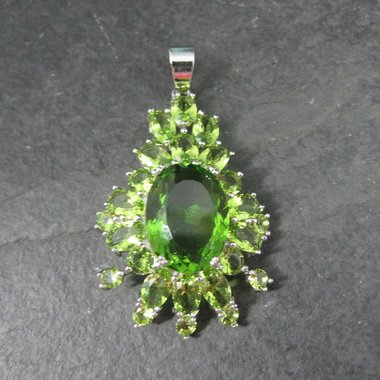 Estate Sterling Green Cubic Zirconia Pendant