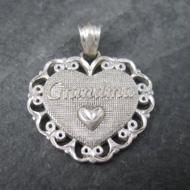 Sterling Grandma Heart Pendant