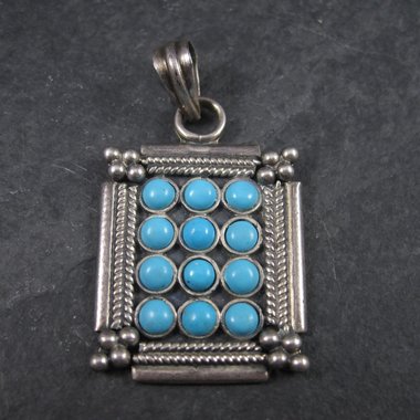 Vintage Sterling Faux Turquoise Pendant