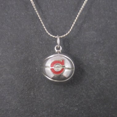 Vintage Sterling 80s Cleveland Basketball Pendant Necklace