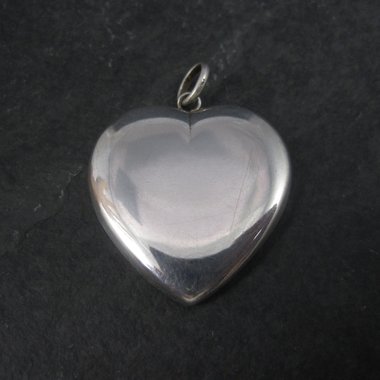 Estate Sterling Dimensional Heart Pendant