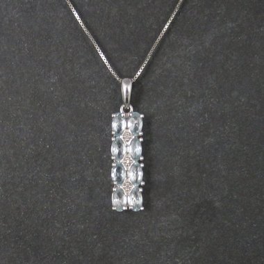 Estate Sterling Blue Topaz Pendant Necklace Ross Simons