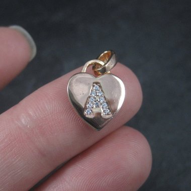 Small Rose Gold Vermeil Initial A Heart Pendant