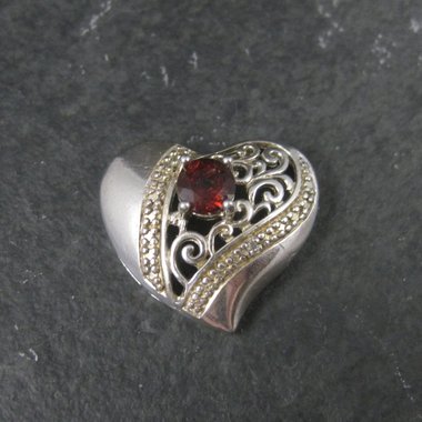 Sterling Garnet Heart Pendant Ross Simons