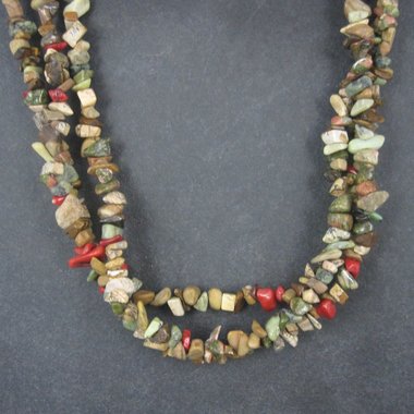 Southwestern 3 Strand Earthy Bead Necklace