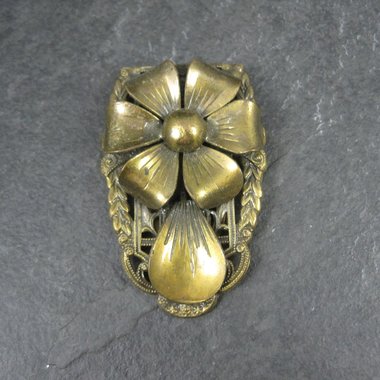 Vintage Brass Flower Dress Clip