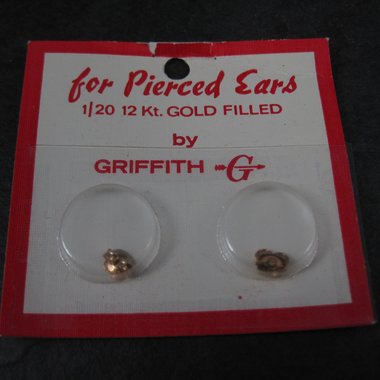 Vintage 12K Gold Filled Butterfly Nuts By Griffith NOS