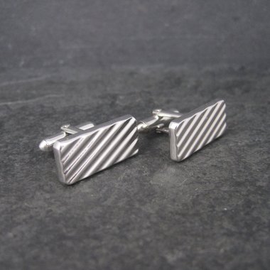 Classic Vintage Silver Swank Cufflinks