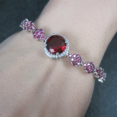 Genuine Ruby Bolo Bracelet Altered Adjustable