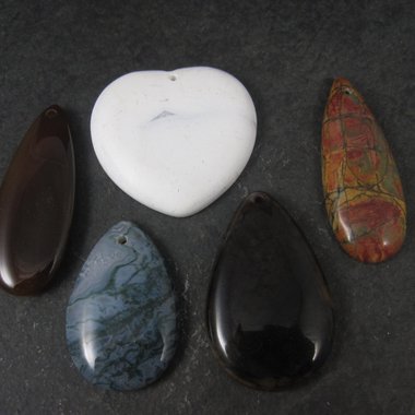 Destash Lot of 5 Gemstone Focal Pendants