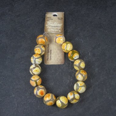 Orange Faceted Agate 12mm Bead Strand