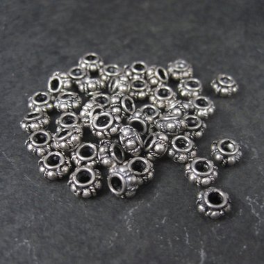 Destash lot of 43 Sterling Beads 6x4mm