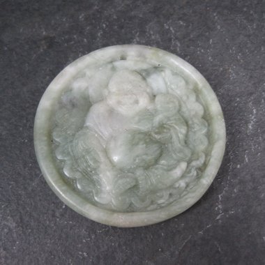 Vintage Nephrite Jade Buddha Pendant