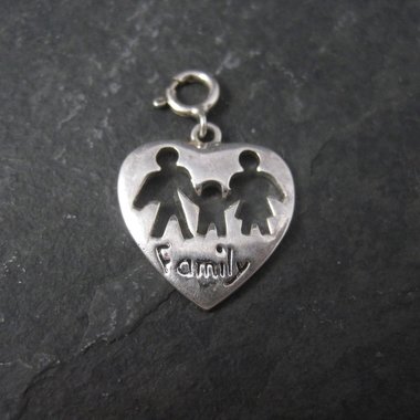 Sterling Family Heart Charm