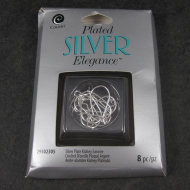Cousin Silver Plated Kidney Earwires 8 Pcs