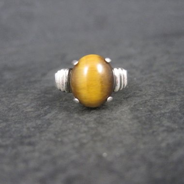 Vintage Sterling Silver Tigers Eye Ring Size 6.5