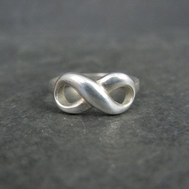 Vintage Italian Sterling Silver Infinity Ring NOS Sizes 5.5 and 6