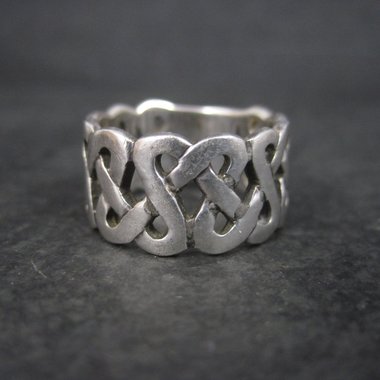 Wide Sterling Celtic Heart Ring Size 7