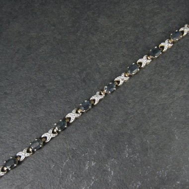 Estate Vermeil Sterling Sapphire XO Bracelet 7 Inches Ross Simons