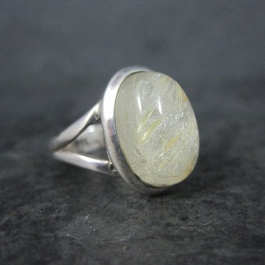 Vintage Sterling Rutilated Quartz Ring Size 6