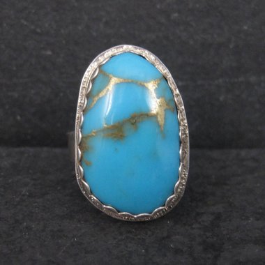 Vintage Navajo Sterling Turquoise Ring Size 6.5