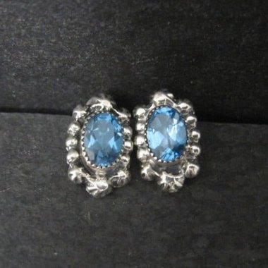 Southwestern Sterling Topaz Stud Earrings